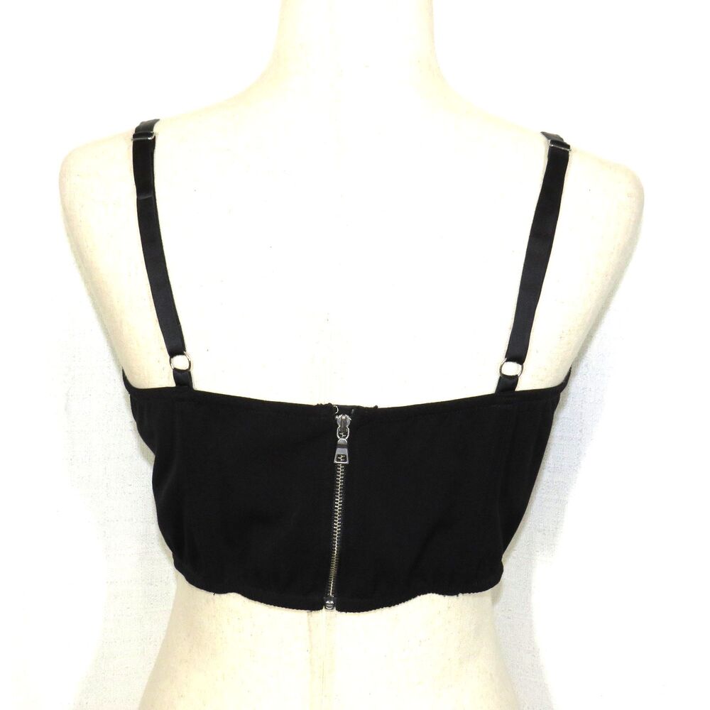 Fleur Du Mal Black Cropped Bustier Tank Top Size Large - Picture 2 of 9